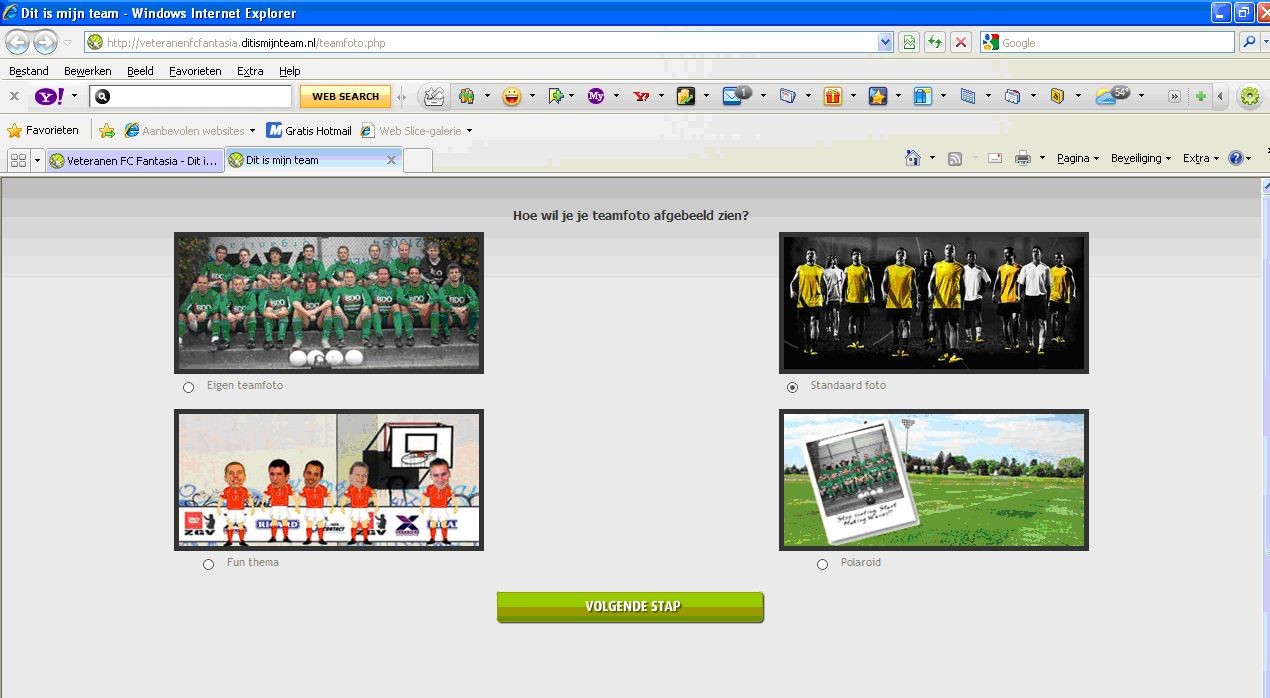 Voorbeeld website sportvereniging